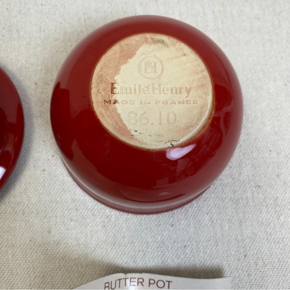 Emile Henry Butter Pot red ceramic nwot butter keep - Picture 5 of 6